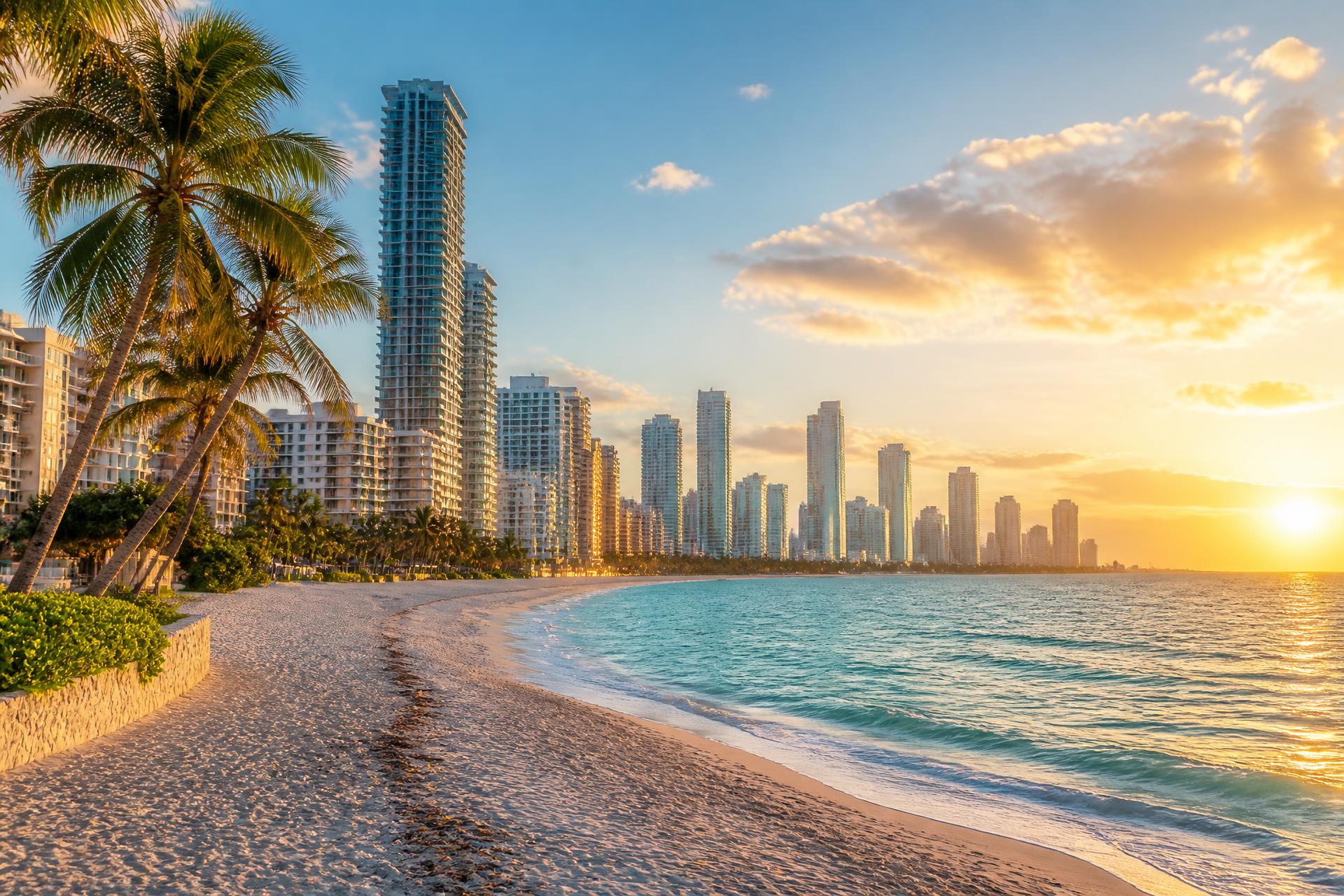 Golden hour on Miami Beach